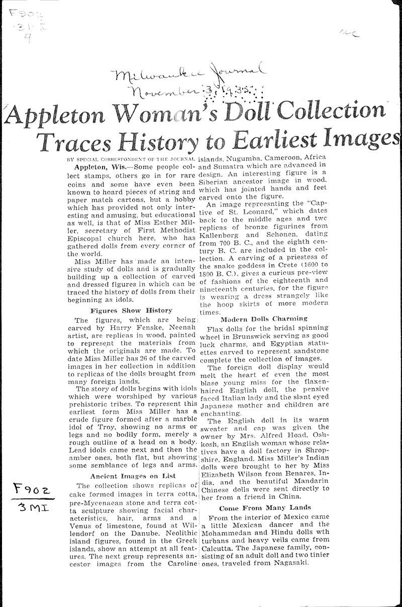 Appleton woman's doll collection traces history to earliest images
