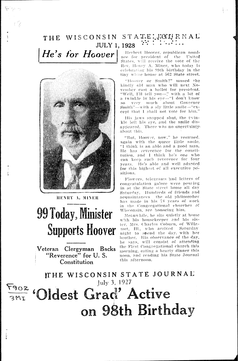  Source: Wisconsin State Journal Topics: Church History Date: 1928-07-01