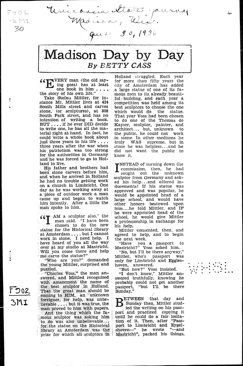  Source: Wisconsin State Journal Date: 1936-06-30