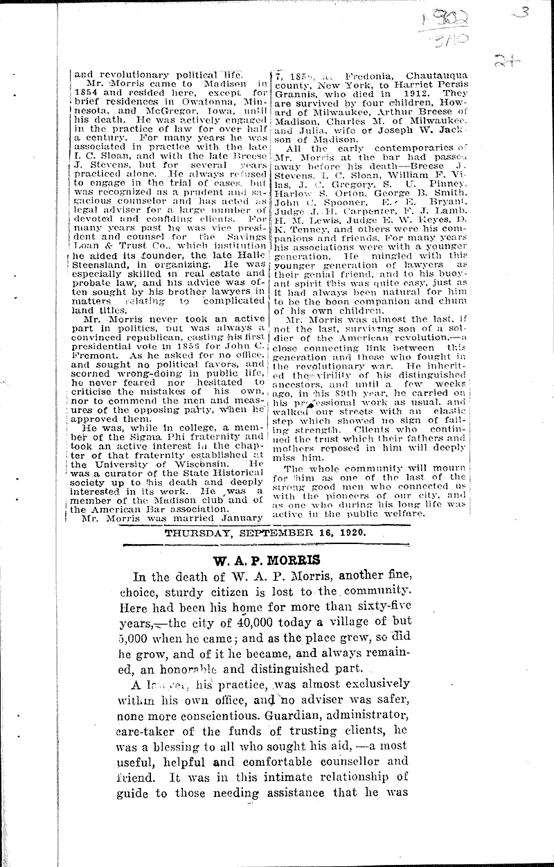  Source: Madison Democrat Date: 1920-09-16