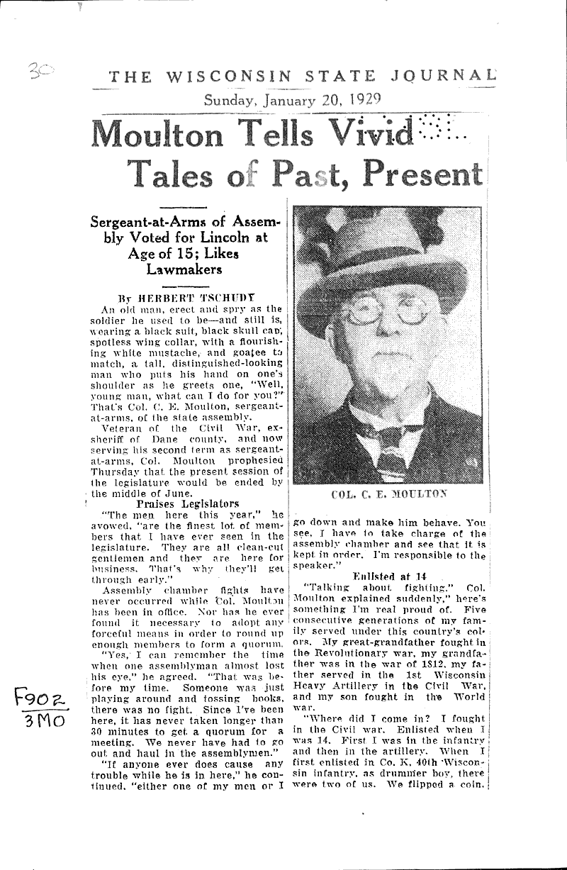  Source: Wisconsin State Journal Date: 1929-01-20