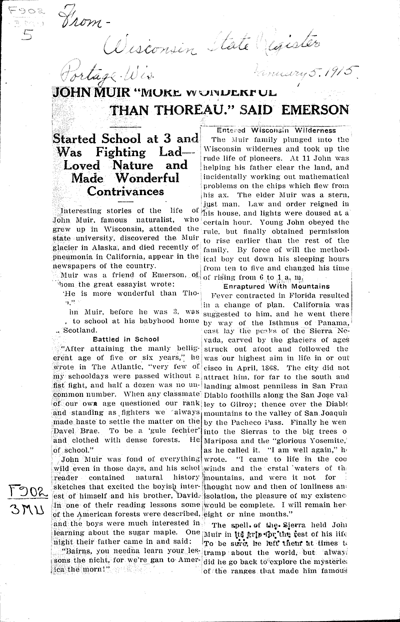  Source: Wisconsin State Register Date: 1915-02-05