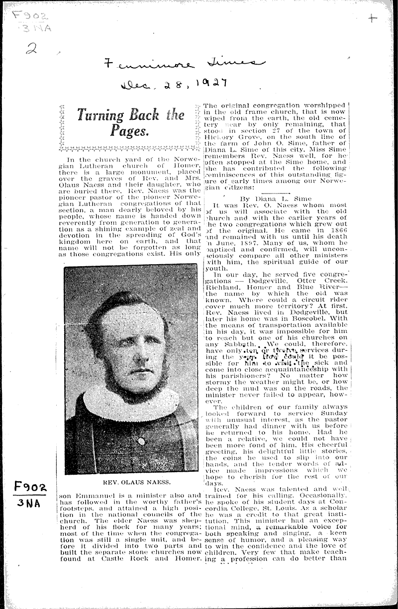 Turning back the pages Newspaper Article/Clipping Wisconsin