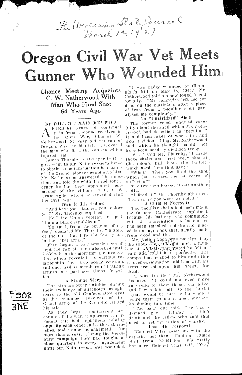  Source: Wisconsin State Journal Date: 1927-03-14