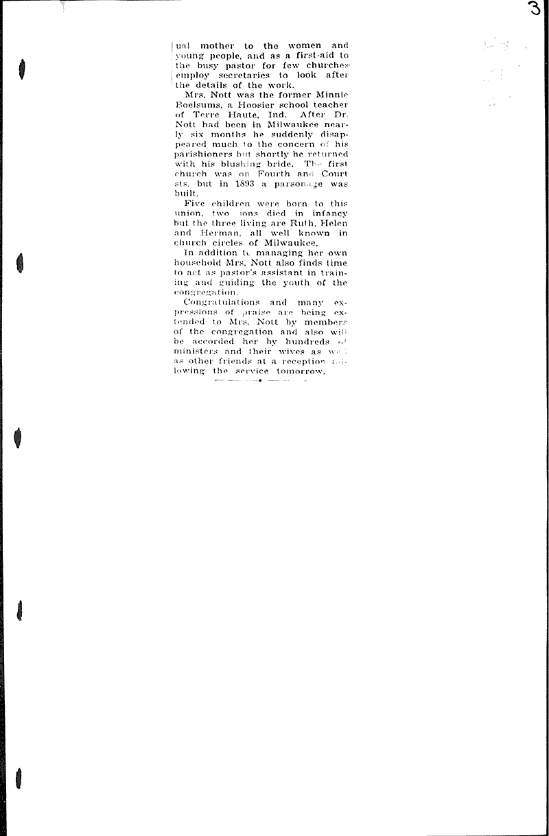  Source: Wisconsin News Topics: Church History Date: 1935-11-30