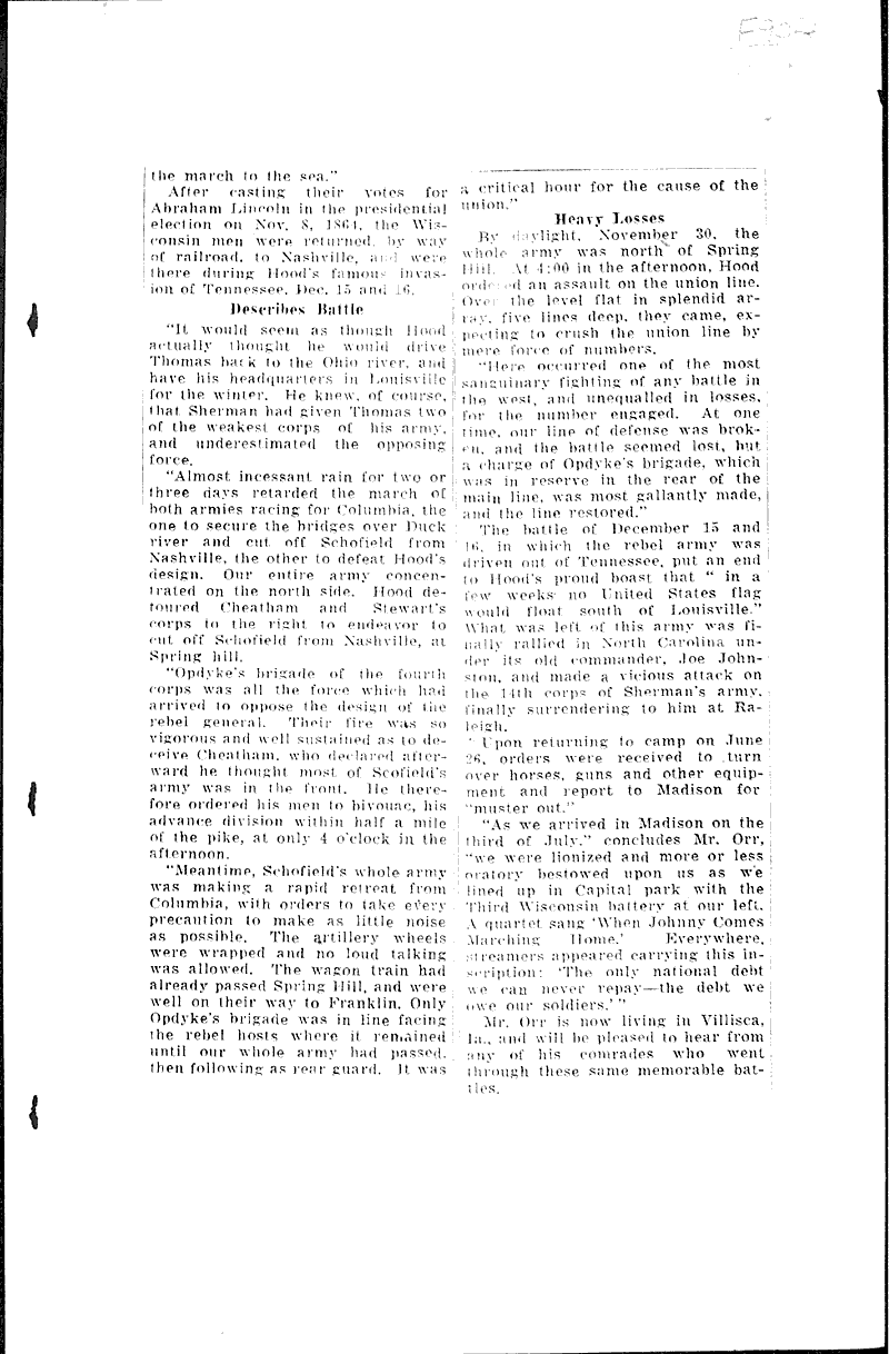  Source: Wisconsin State Journal Topics: Civil War Date: 1930-06-22