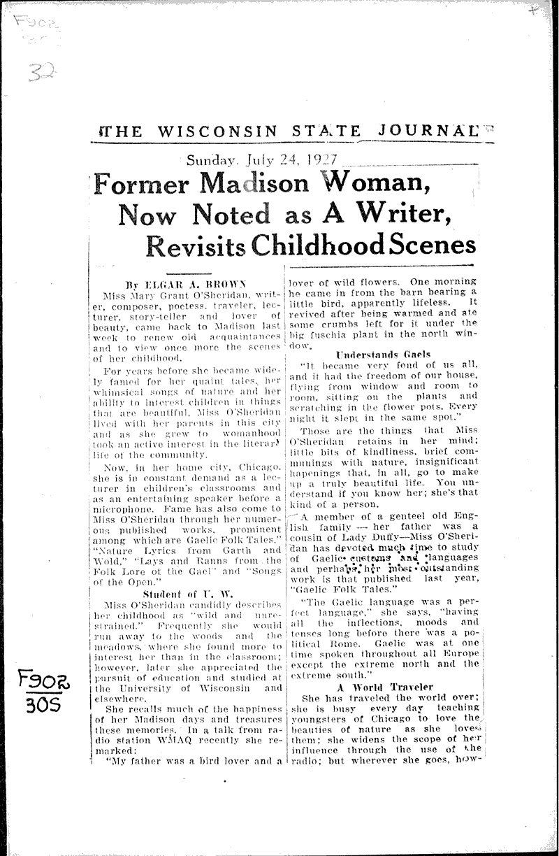  Source: Wisconsin State Journal Topics: Art and Music Date: 1927-07-24