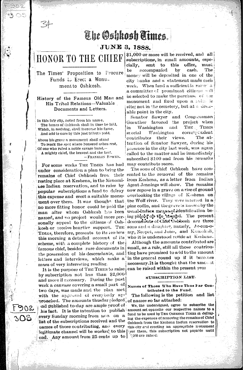  Source: Oshkosh Times Topics: Indians and Native Peoples Date: 1888-06-03