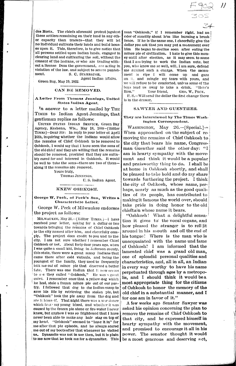  Source: Oshkosh Times Topics: Indians and Native Peoples Date: 1888-06-03