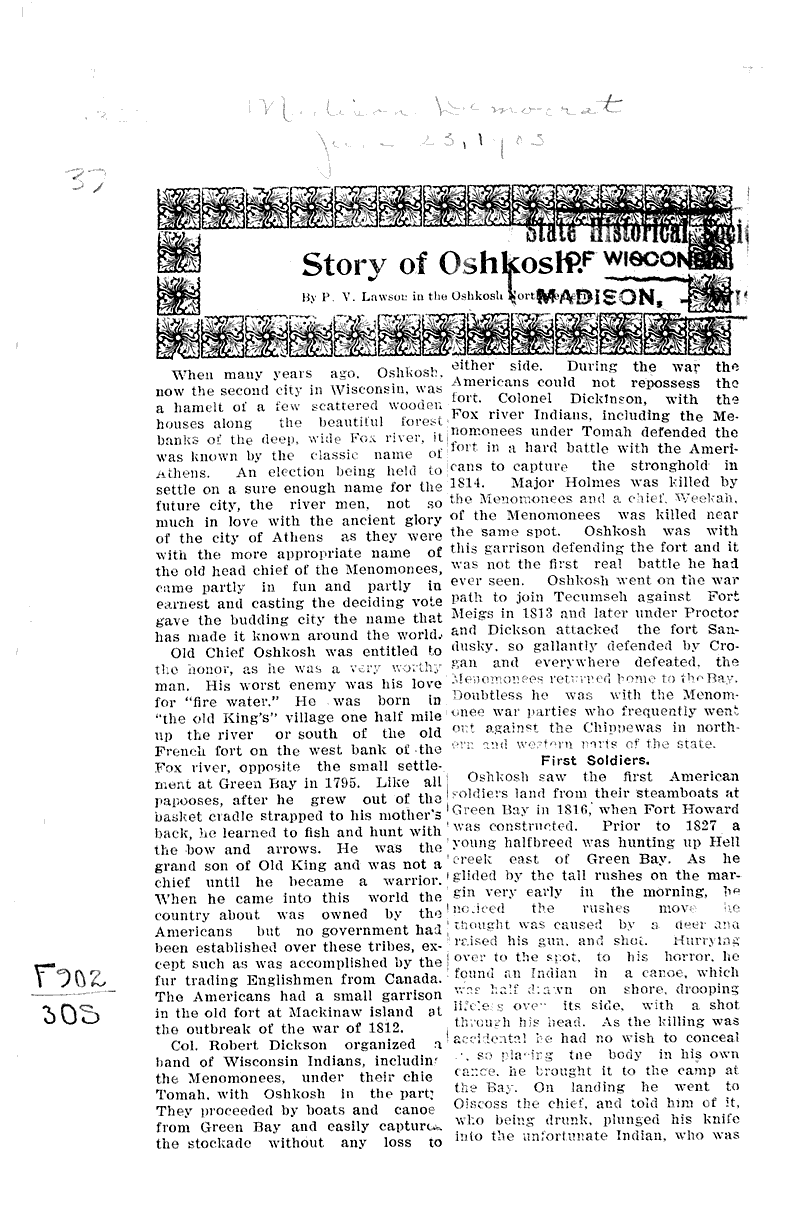  Source: Madison Democrat Topics: Indians and Native Peoples Date: 1903-06-23