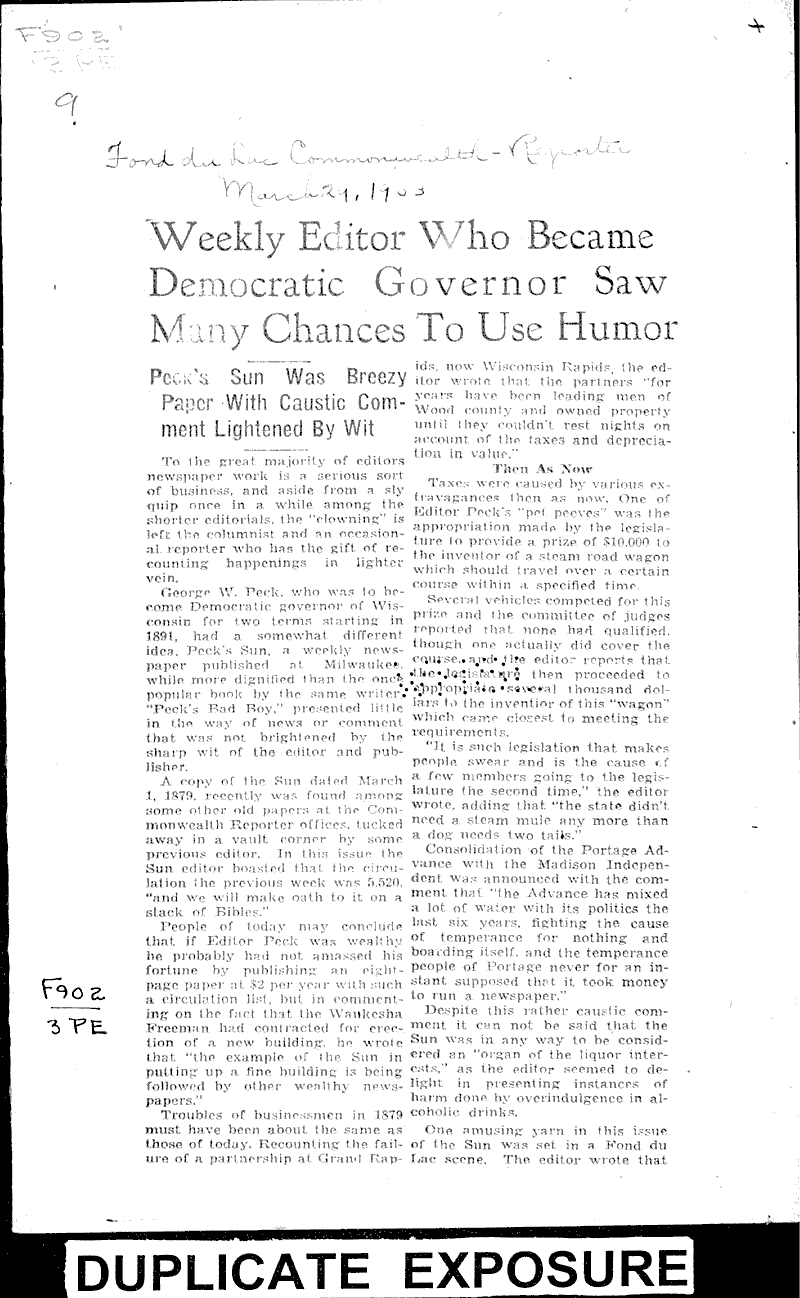  Source: Fond du Lac Commonwealth-Reporter Topics: Government and Politics Date: 1933-03-29