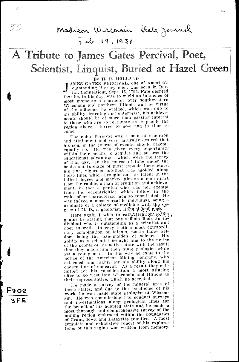  Source: Wisconsin State Journal Topics: Art and Music Date: 1931-02-19