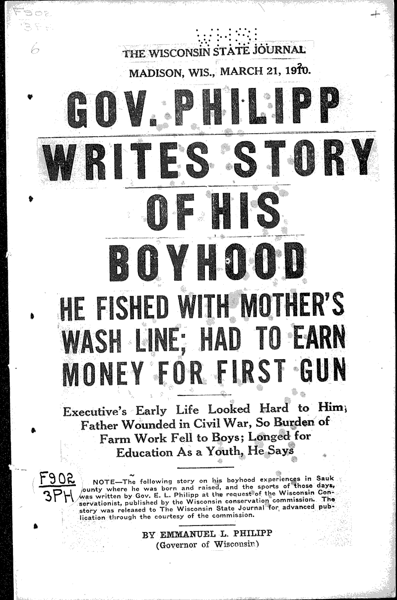  Source: Wisconsin State Journal Topics: Government and Politics Date: 1920-03-21