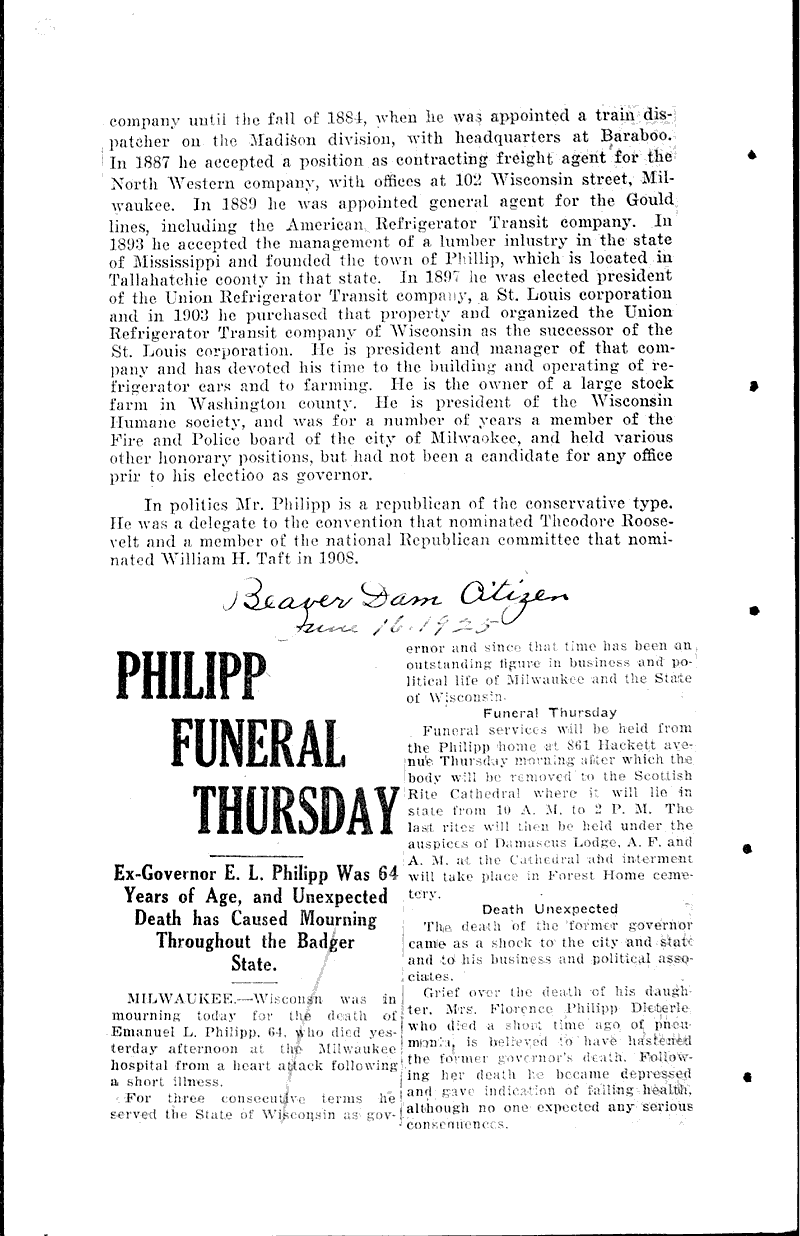  Source: Madison State Journal Topics: Government and Politics Date: 1925-06-15