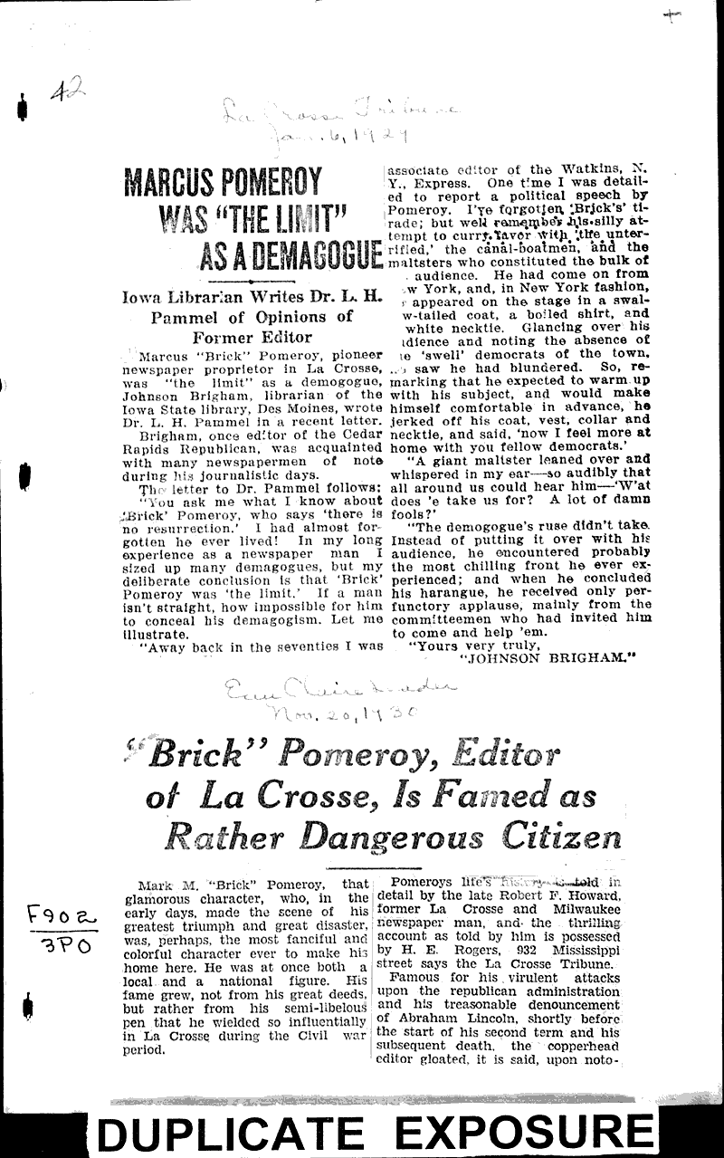  Source: LaCrosse Tribune Topics: Government and Politics Date: 1929-01-06