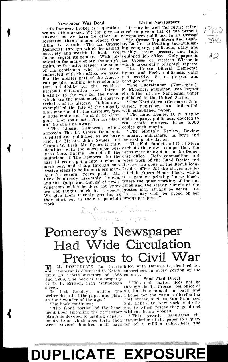  Source: LaCrosse Tribune Topics: Government and Politics Date: 1929-01-06