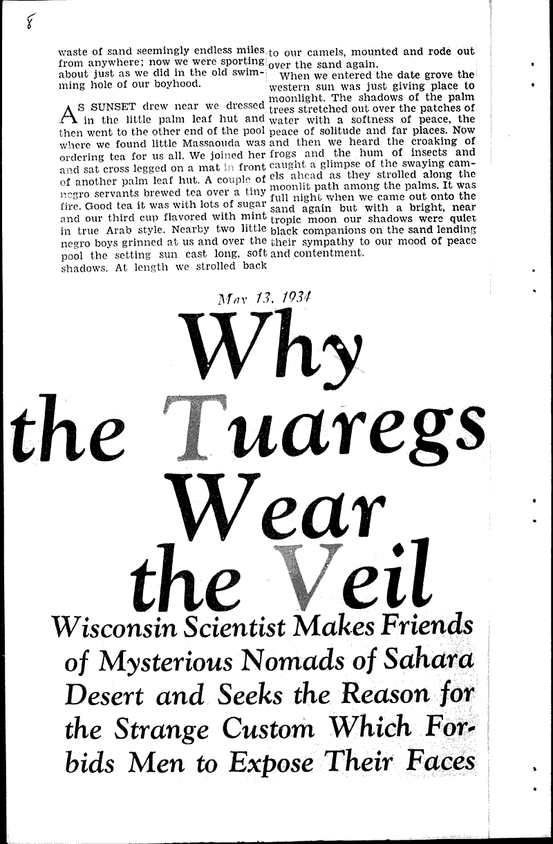  Topics: Voyages and Travels Date: 1934-05-06