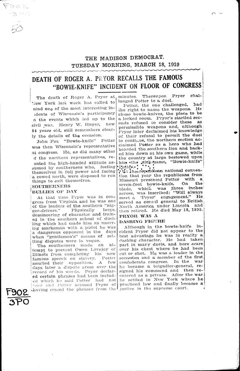  Source: Madison Democrat Topics: Government and Politics Date: 1919-03-18