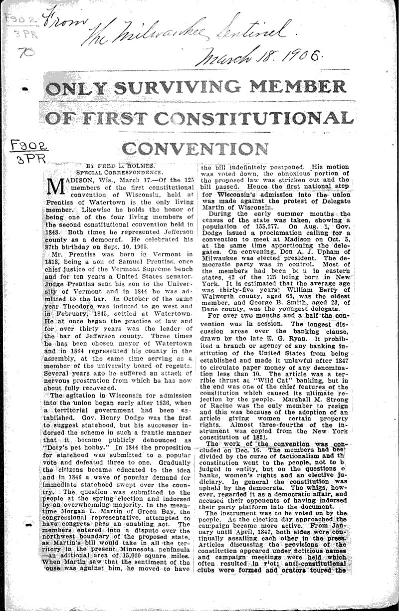  Source: Milwaukee Sentinel Topics: Government and Politics Date: 1906-03-18
