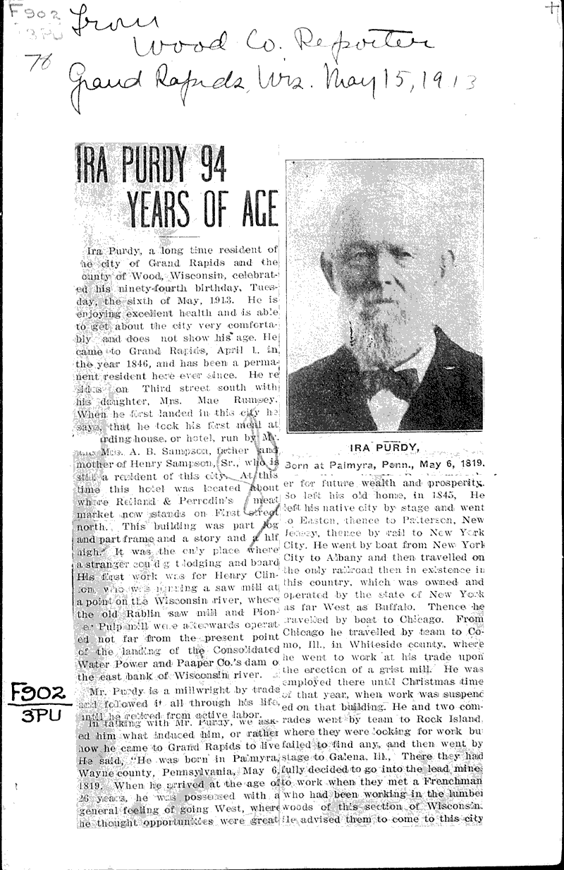  Source: Wood County Reporter Date: 1913-05-15