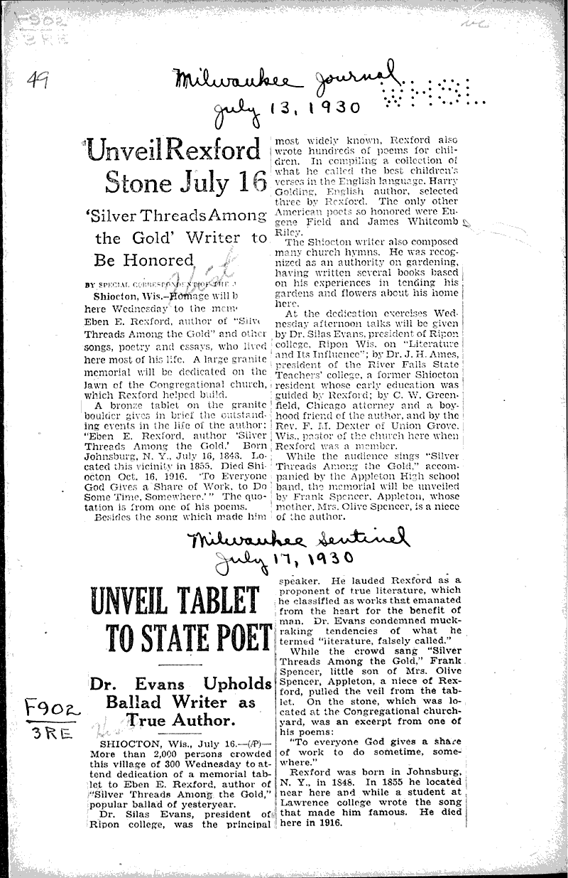 Source: Milwaukee Journal Topics: Art and Music Date: 1930-07-13