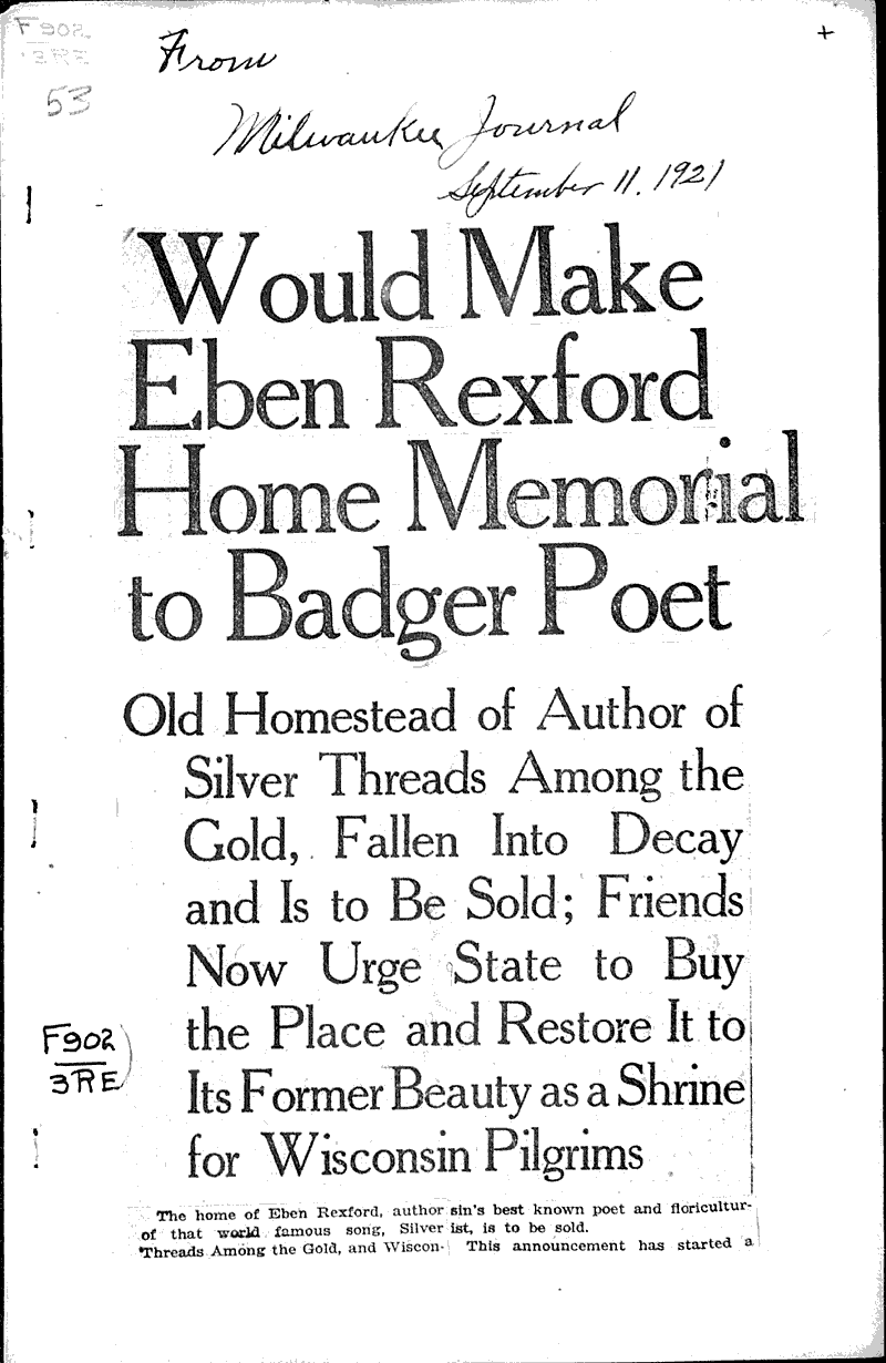  Source: Milwaukee Journal Topics: Art and Music Date: 1921-09-11