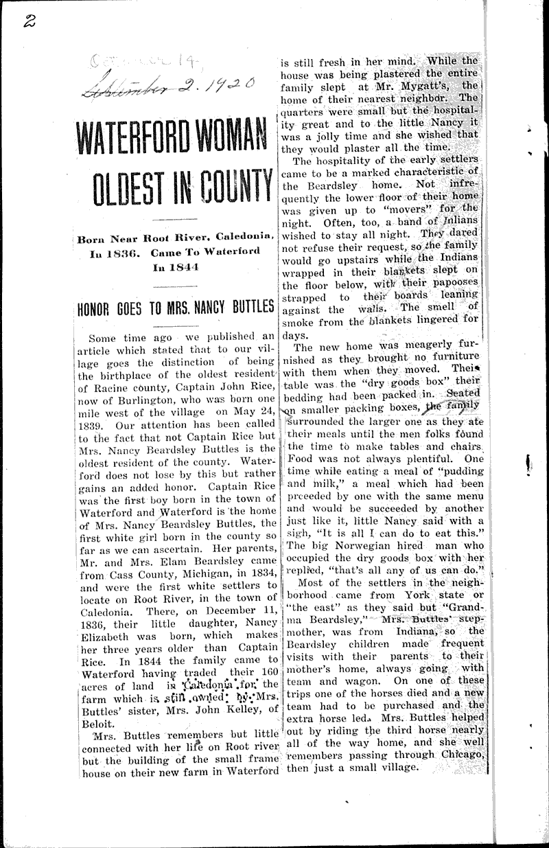  Source: Waterford Post Topics: Civil War Date: 1920-09-02