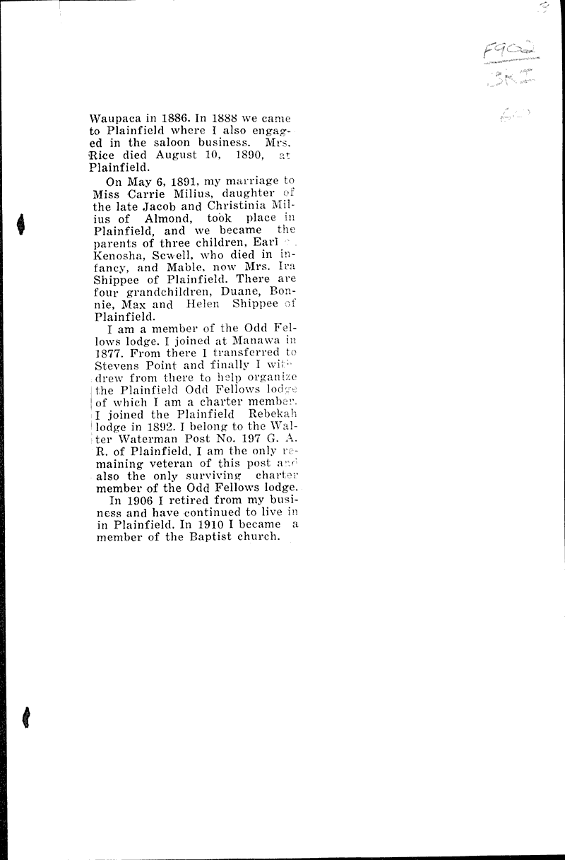  Source: Plainfield Sun Topics: Civil War Date: 1926-06-04