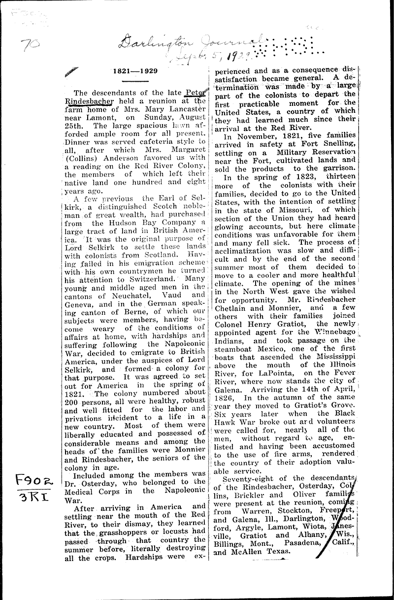  Source: Darlington Journal Topics: Government and Politics Date: 1929-09-05