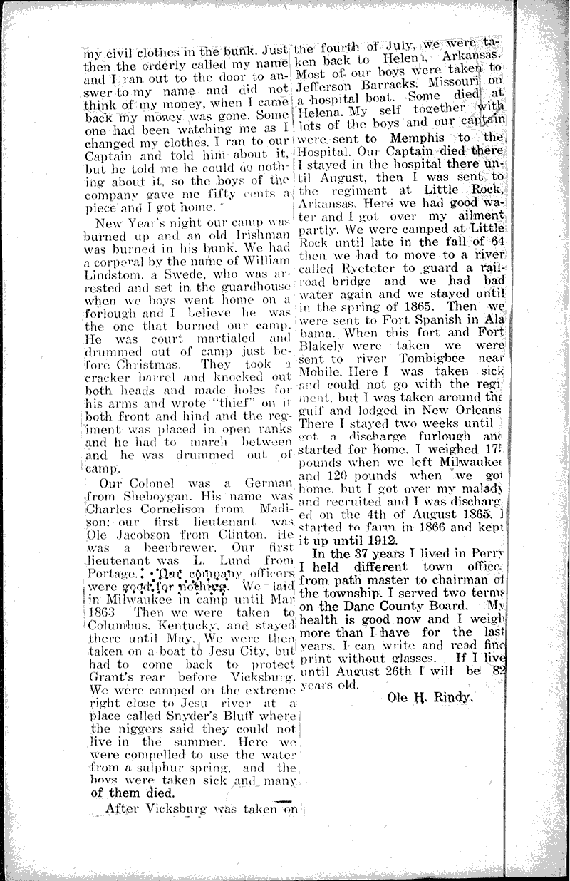  Source: Mount Horeb Times Topics: Civil War Date: 1924-01-31