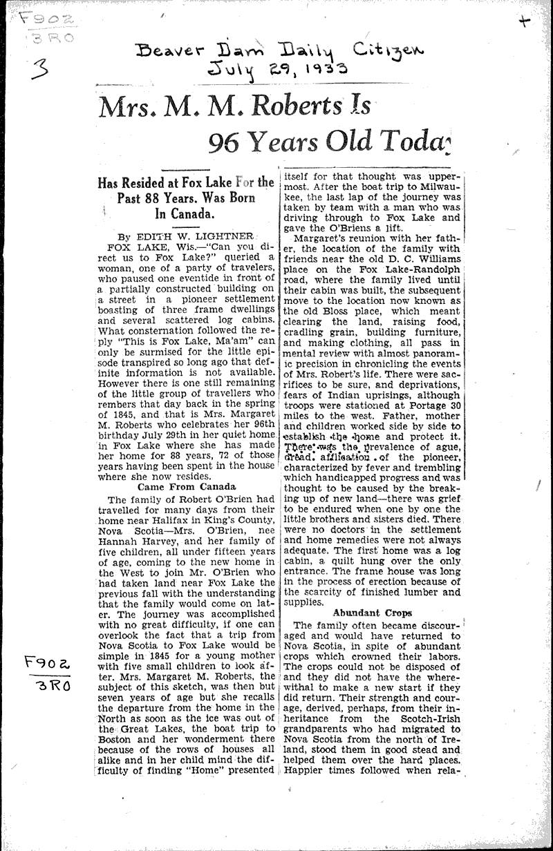  Source: Beaver Dam Daily Citizen Date: 1933-07-29