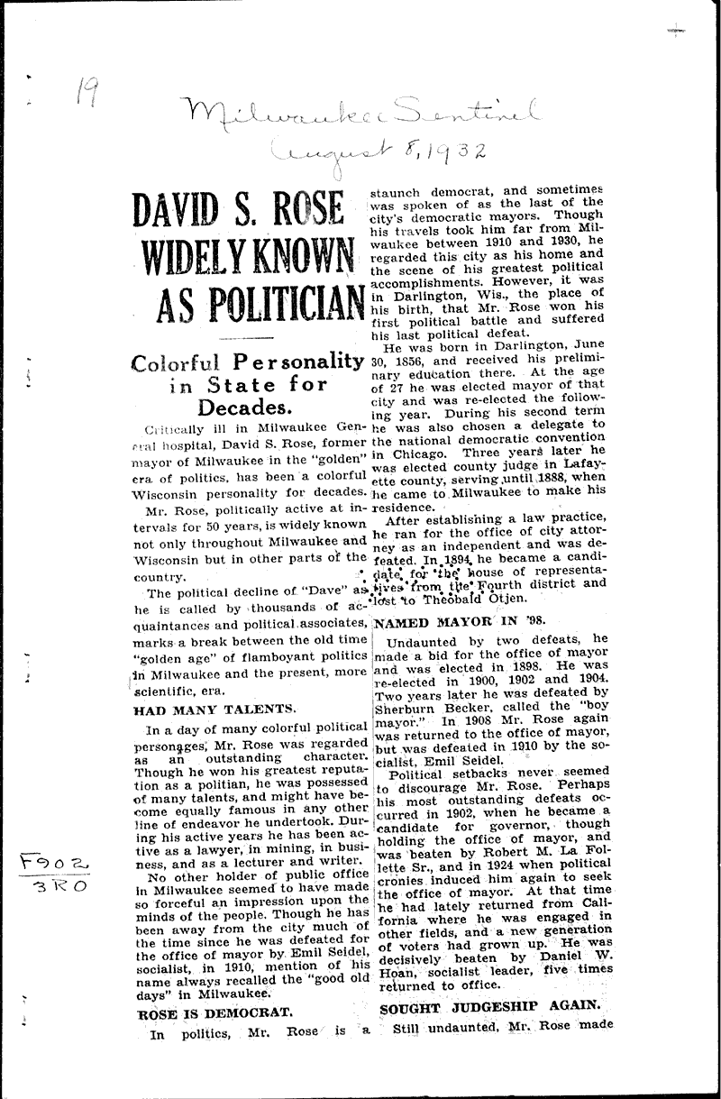  Source: Milwaukee Sentinel Topics: Government and Politics Date: 1932-08-07