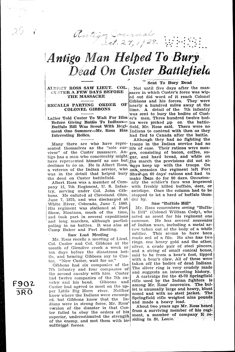  Source: Antigo Journal Topics: Wars Date: 1928-10-27