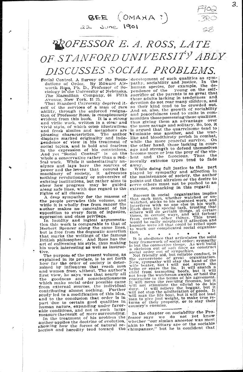  Source: Bee Topics: Education Date: 1901-06-22