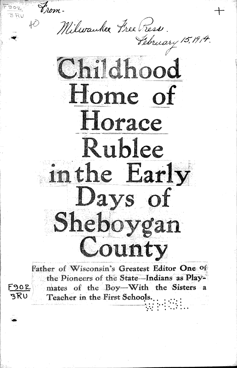  Source: Milwaukee Free Press Date: 1914-02-15