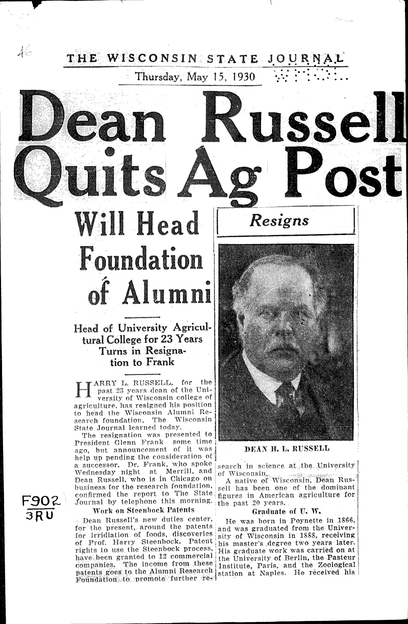  Source: Wisconsin State Journal Topics: Education Date: 1930-05-15