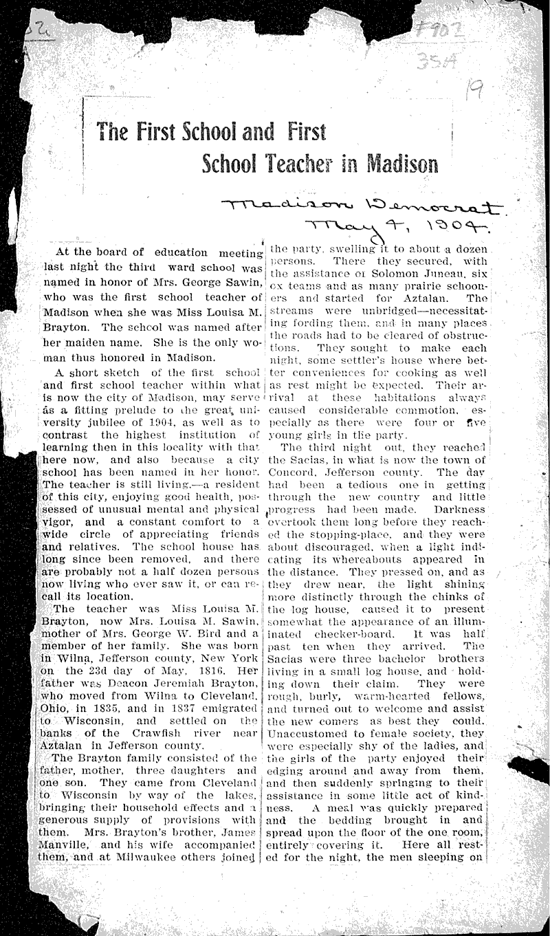  Source: Madison Democrat Topics: Education Date: 1904-05-04