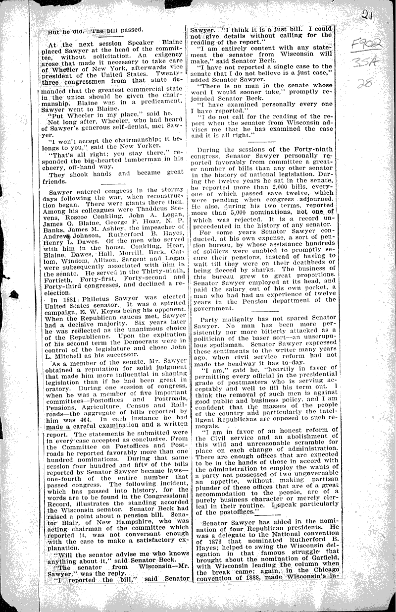  Topics: Government and Politics Date: 1900-03-29