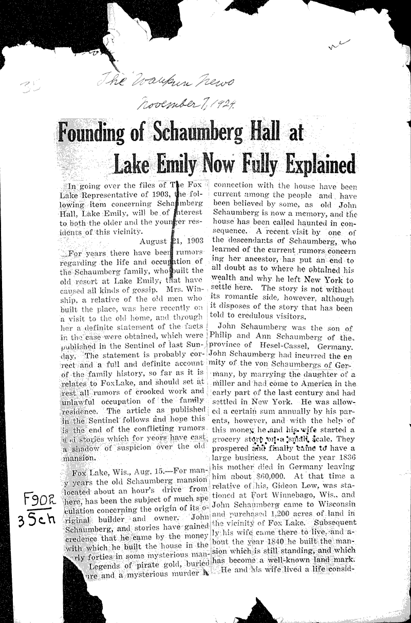  Source: Waupun News Topics: Voyages and Travels Date: 1924-11-07