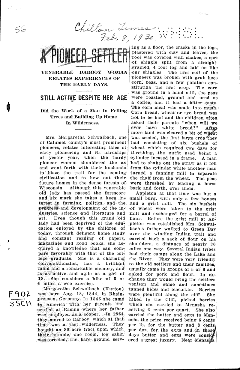  Source: Chilton Times Topics: Immigrants Date: 1930-02-08