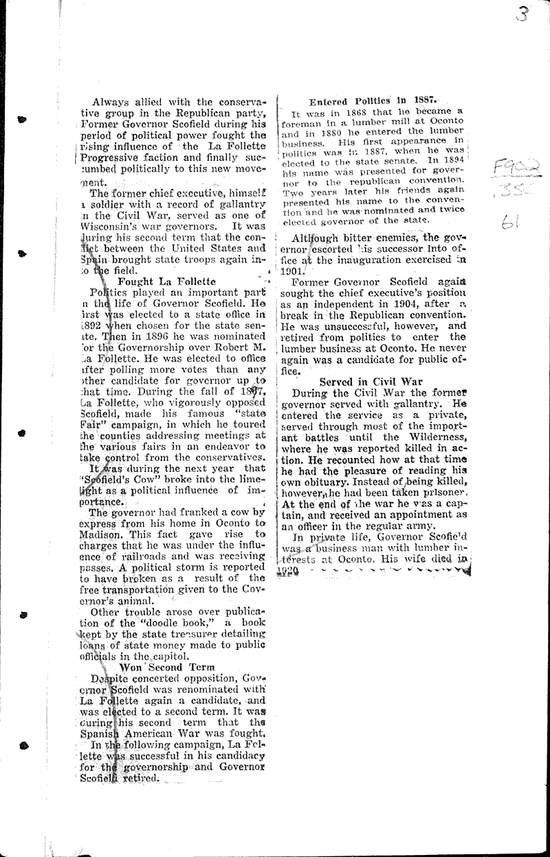  Source: Monroe Times Topics: Government and Politics Date: 1925-01-30