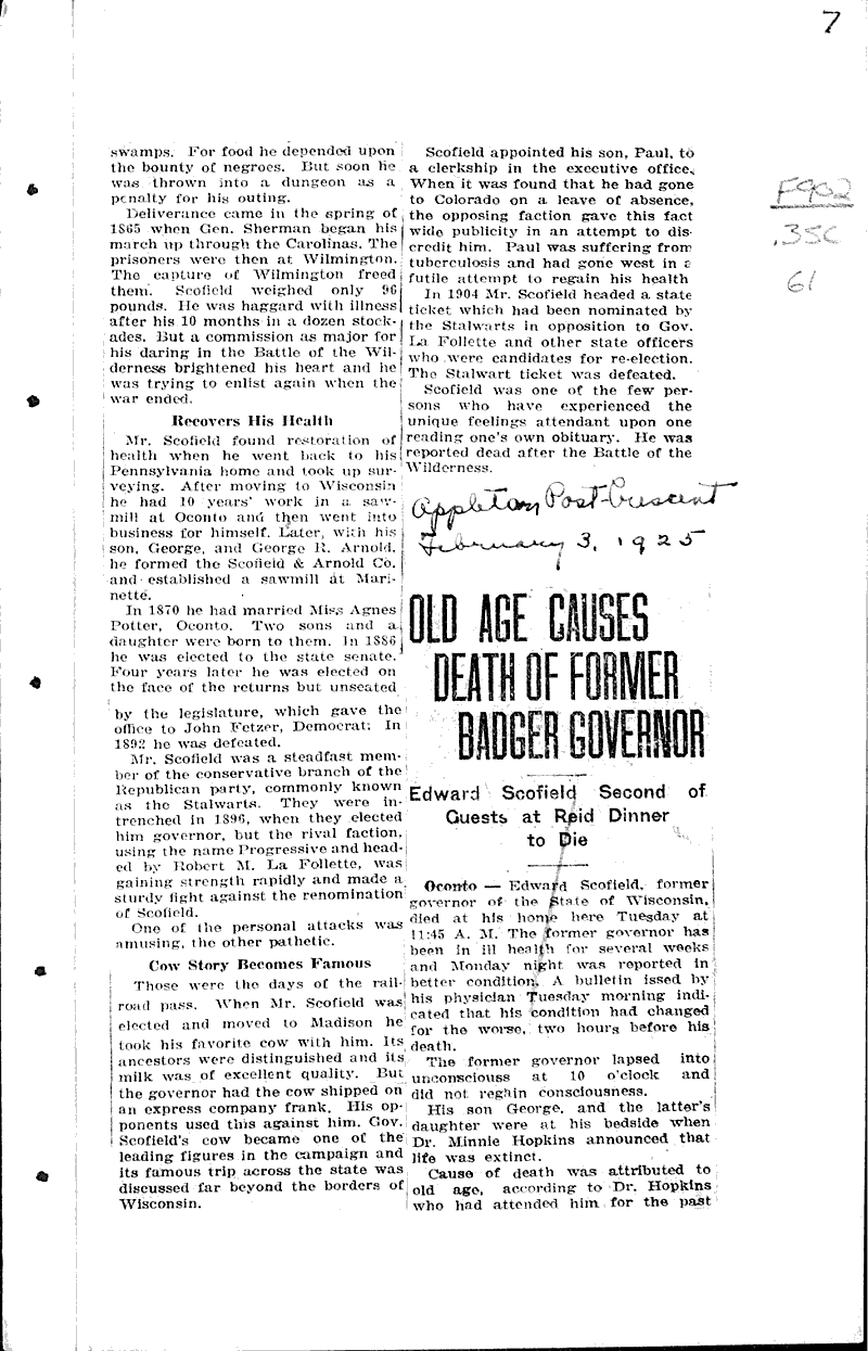  Source: Monroe Times Topics: Government and Politics Date: 1925-01-30