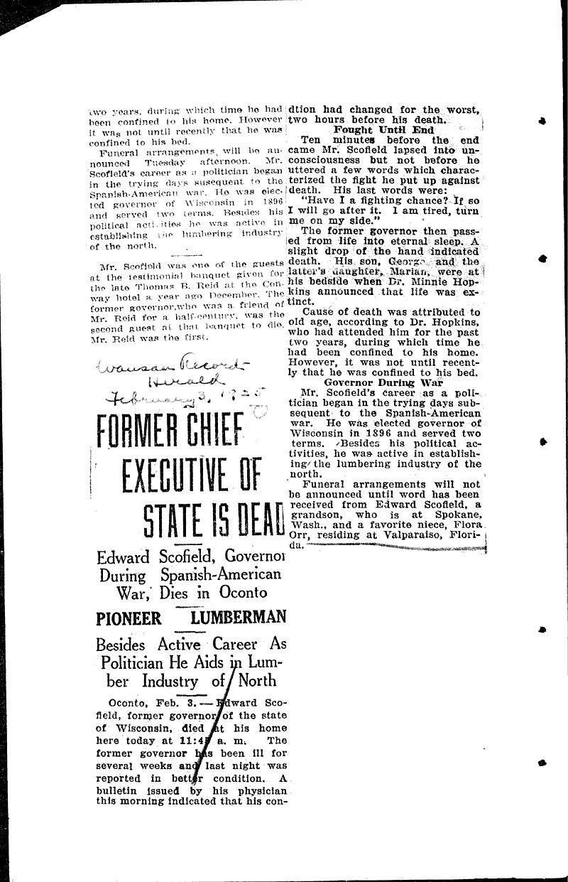  Source: Monroe Times Topics: Government and Politics Date: 1925-01-30