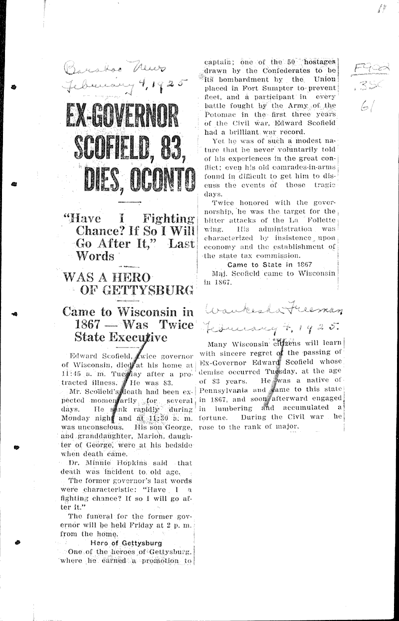  Source: Monroe Times Topics: Government and Politics Date: 1925-01-30