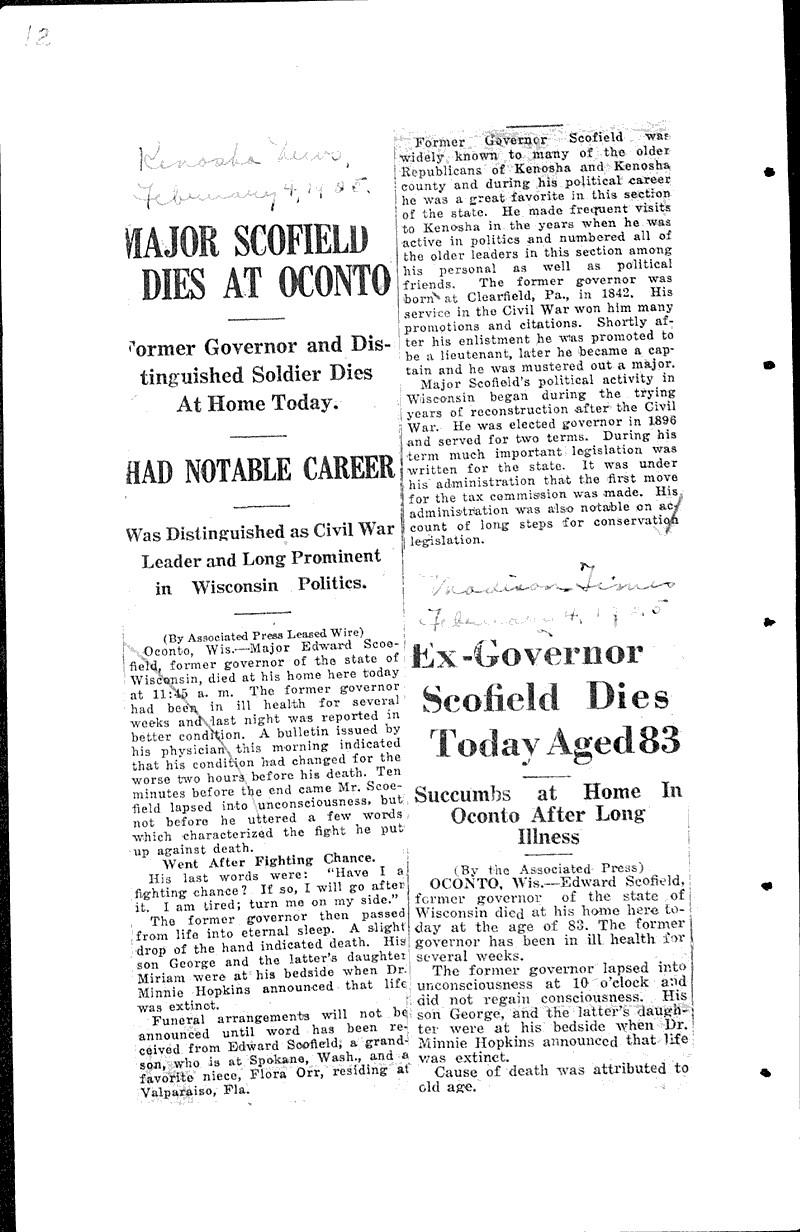  Source: Monroe Times Topics: Government and Politics Date: 1925-01-30