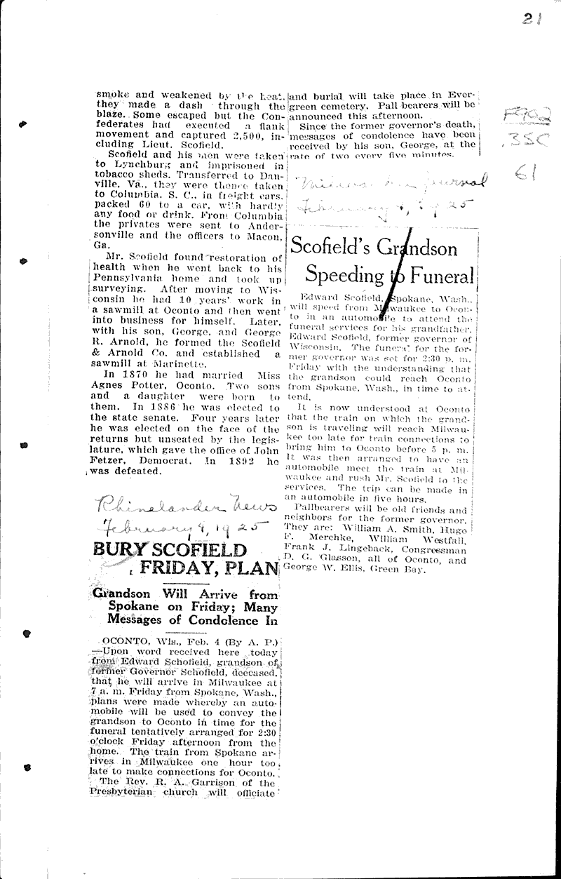  Source: Monroe Times Topics: Government and Politics Date: 1925-01-30