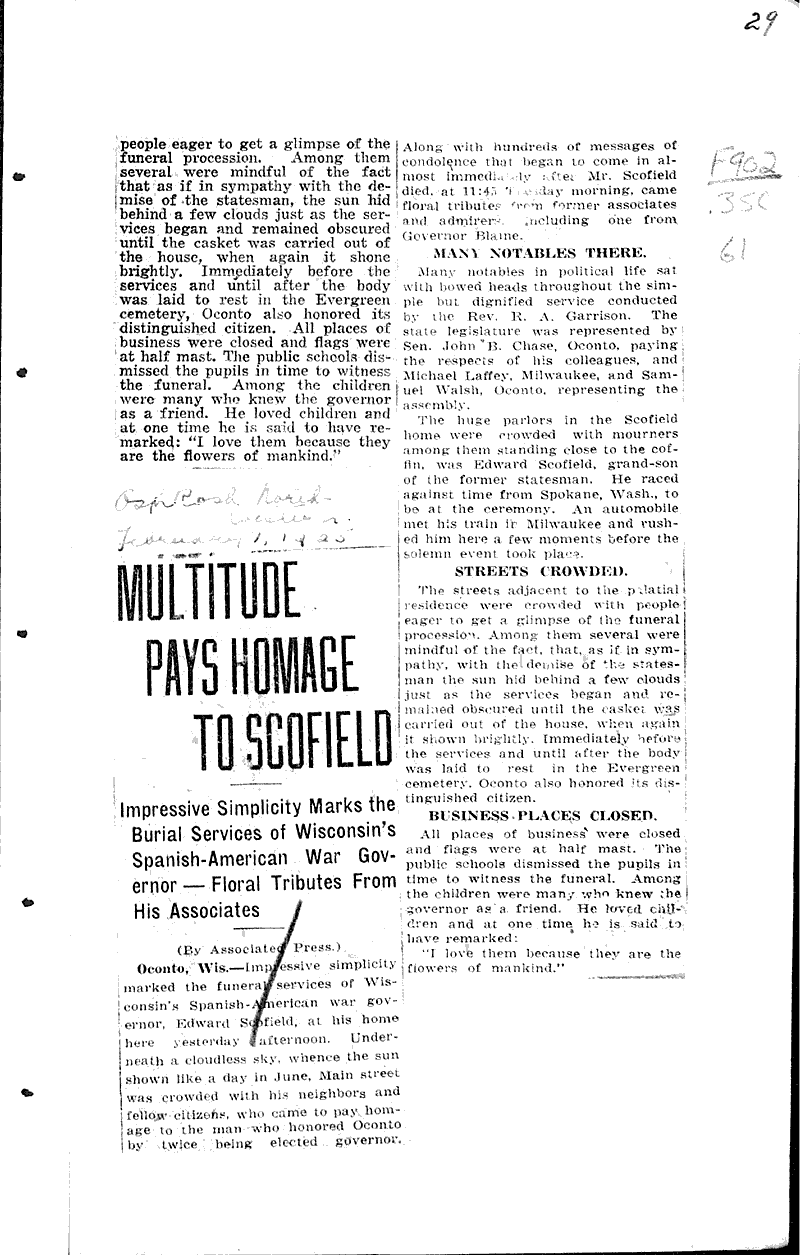  Source: Monroe Times Topics: Government and Politics Date: 1925-01-30