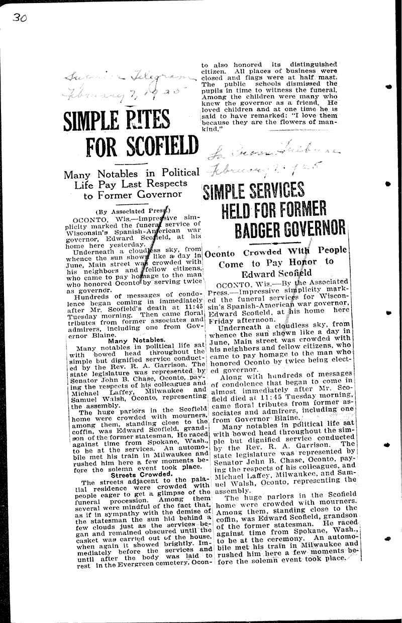  Source: Monroe Times Topics: Government and Politics Date: 1925-01-30