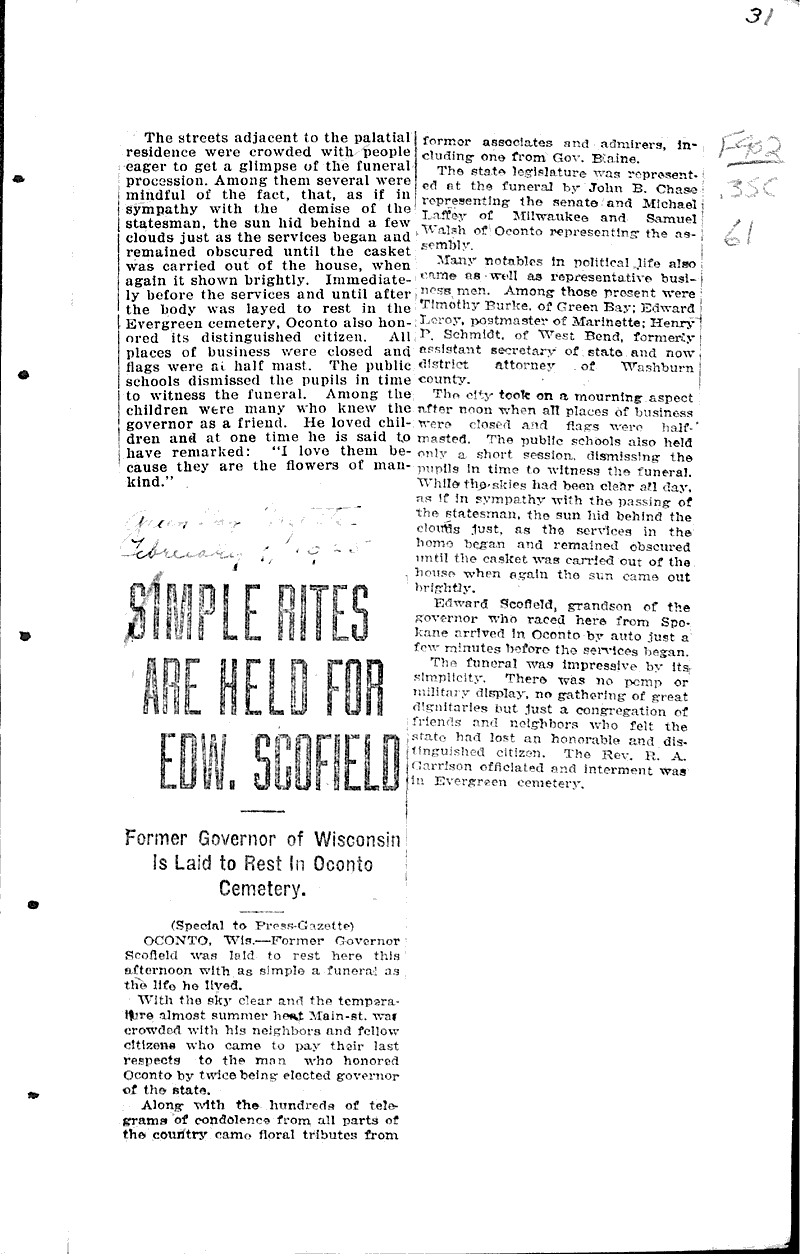  Source: Monroe Times Topics: Government and Politics Date: 1925-01-30