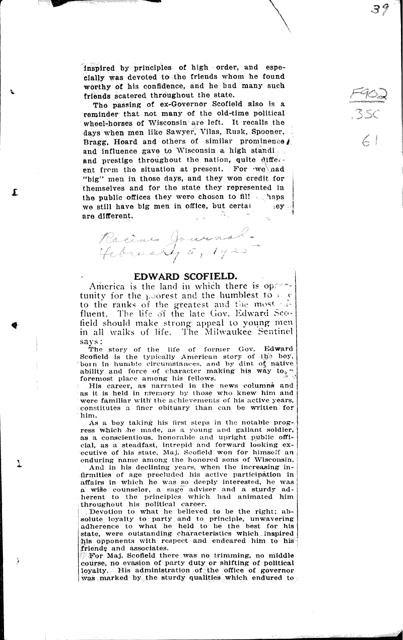  Source: Monroe Times Topics: Government and Politics Date: 1925-01-30